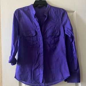 BCBG Maxazria Purple button down blouse XXS